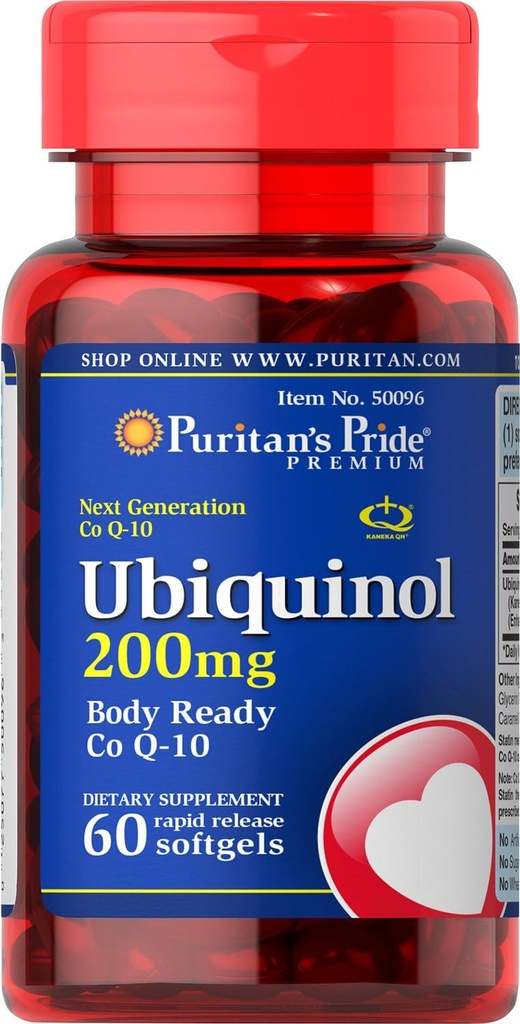 Puritans Pride Ubiquinol 200 mg Softgels, 60 Count
