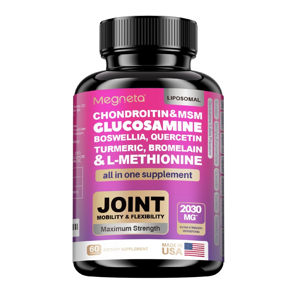 19-in-1 Joint Support Capsules Glucosamine Chondroitin Turmeric Msm Boswellia - Joint Support Supplement for Bones, Back, Knees, Hands Joint Health