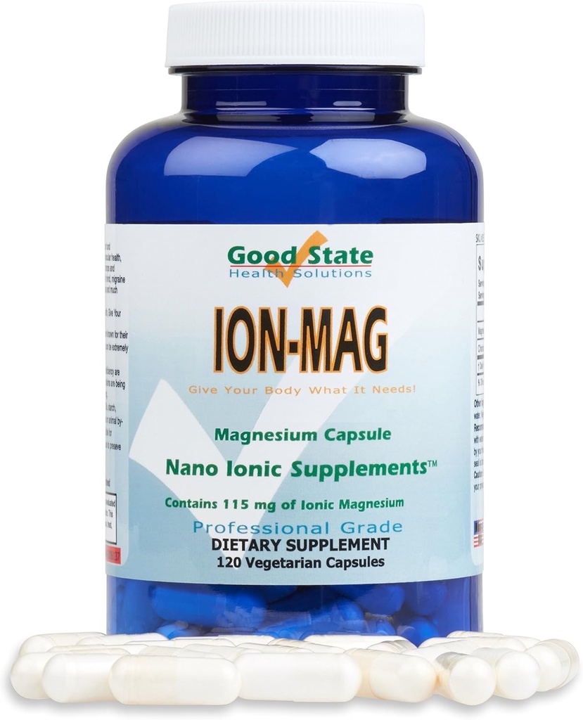 Good State ION-MAG - Ionic Magnesium Kapseln - (115 mg Jede Portion) (120 Veggie Kapseln)