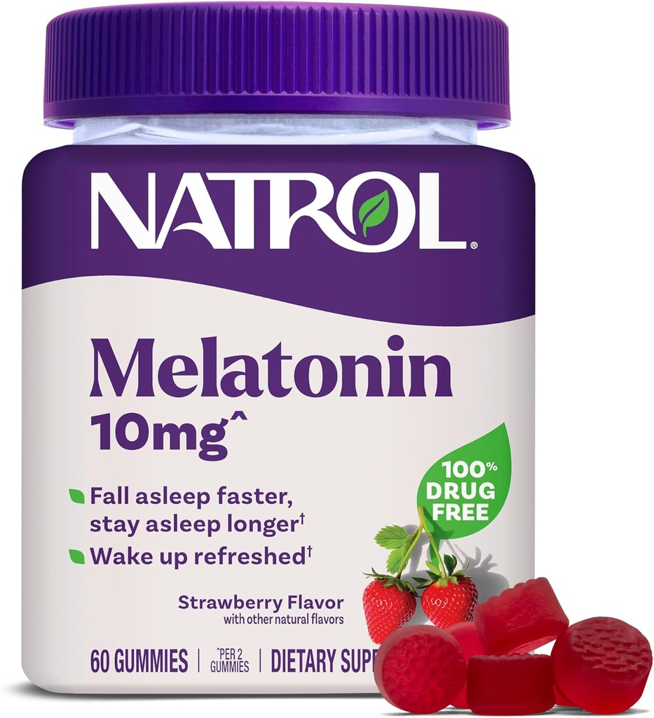 Natrol 10mg Melatonin Gummies Jordbær Flavor