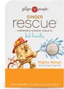 Ginger People Ginger Rescue® Žvečljive tablete brez zdravil Prebavljivo zdravje, 5,5 oz Žvečljive tablete, Mogočni Mango Flavor, Kid Friendly, 0.55 Oz, 24 Število (Pack of 1)