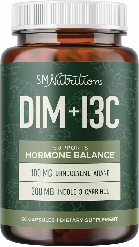 DIM & Indele 3 Carbinol cho Phụ nữ và đàn ông cân bằng I3C Estrogen cân bằng, Menopause for Womens Healths, Antioxid jin Vegan, Non-GMO, Gluten-GMutrution 60 Ct.
