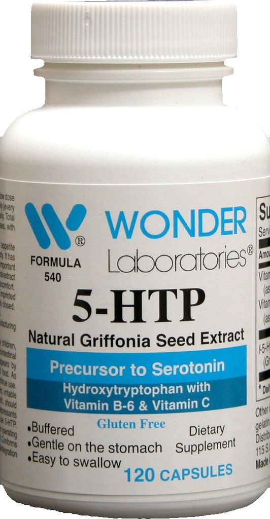 5 Htp, Natural Griffonia Seed Extract Precursor to Serotonin - 120 Capsules #5402