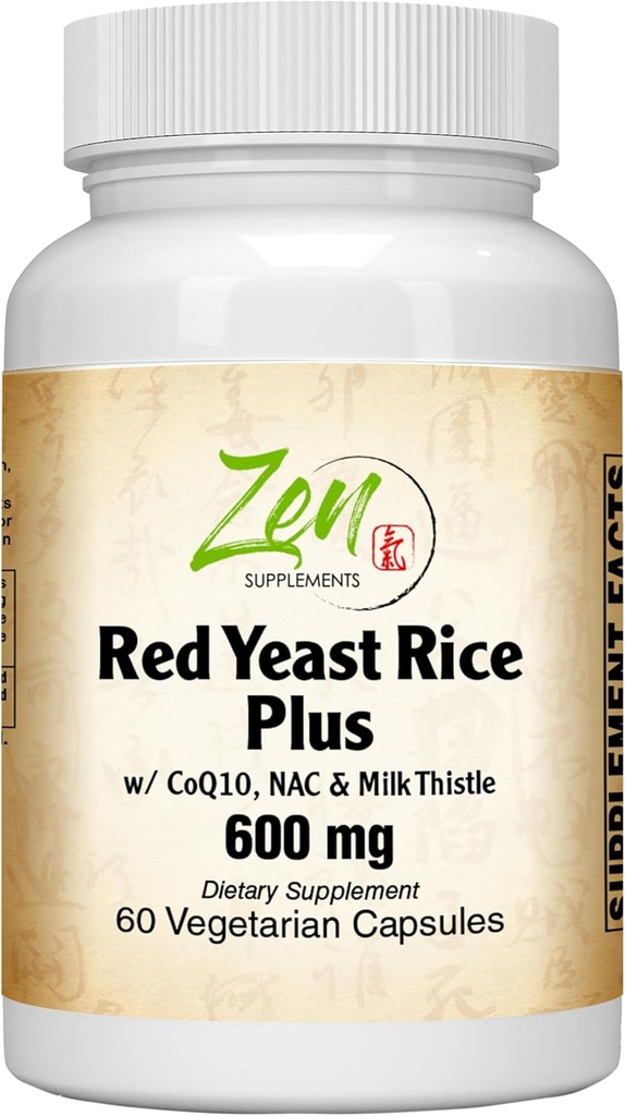 Zen Supplements - Red Yeast Rice W/CoQ10 Supplement 60-Vegcaps