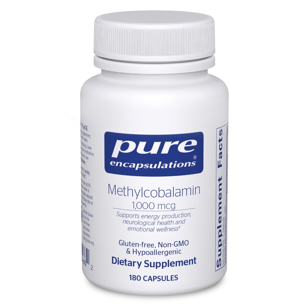 Pure Encapsulations Methylcobalamin 1,000 mcg - Vitamin B12 Supplement to Support Memory & Nerve Health - Premium Vitamin B12 Capsules - 180 Capsules