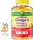 Omega-3 de Fish Oil Heart General & Brain Health Suplemento Softgels, 1000 mg, 120 Count Bundle con 45 Diabetes de Luall