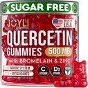 JOYLI Quercetin Gummies - Quercetin kanssa bromelainsinkki C-vitamiinia ja D3-vitamiinia - Quercetin täydentää 500MG immuunijärjestelmän ja allergia - Quercetin lapsille ja aikuisille - 60 Quercetin Chewable