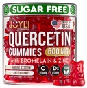 JOYLI Quercetin Gummies - Quercetin with Bromelain Zinc Vitamin C & Vitamin D3 - Quercetin Supplement 500MG for Immune System & Allergy - Quercetin for Kids and Adults - 60 Quercetin Chewable