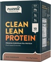 Nuzest - Гороховий білок порошок - Чистий ніжний білок, Premium Vegan рослинний порошок, молочний вільний, клейковина безкоштовно, GMO Free, білковий коктейль, багатий шоколад, 0.9 oz, (Pack of 10)
