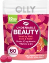 LOLY Undenable Bella Gumy, pel pèl, pell, Nals, Bitin, Vitamina C, Keratin, Chewable suplementari, Grapefruit, 30 dies de camp - 60 Compte