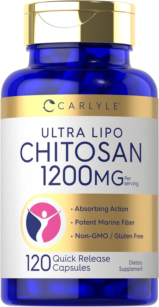 Carlyle Chitosan Ergänzung 1200mg | 120 Quick Release Kapseln | Non-GMO, Gluten Free | Ultra Lipo