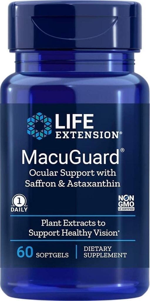 Life Extension Macuguard Okular Support Plus Astaksantin, 60 kapsul