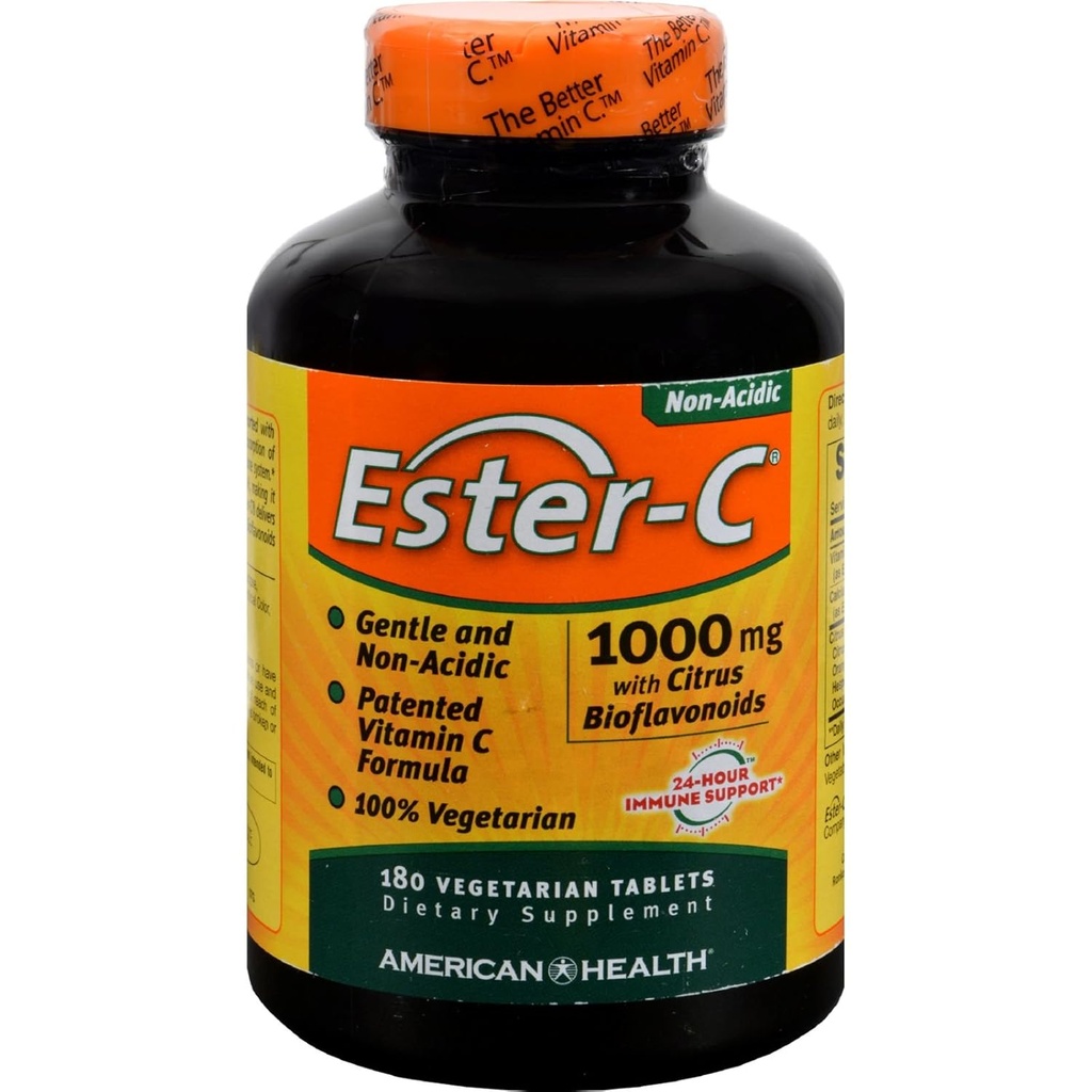 4 แพ็คของสุขภาพอเมริกัน Ester-C กับ Citrus Bioflavoonoids - 1000 mg - 180 tableterian