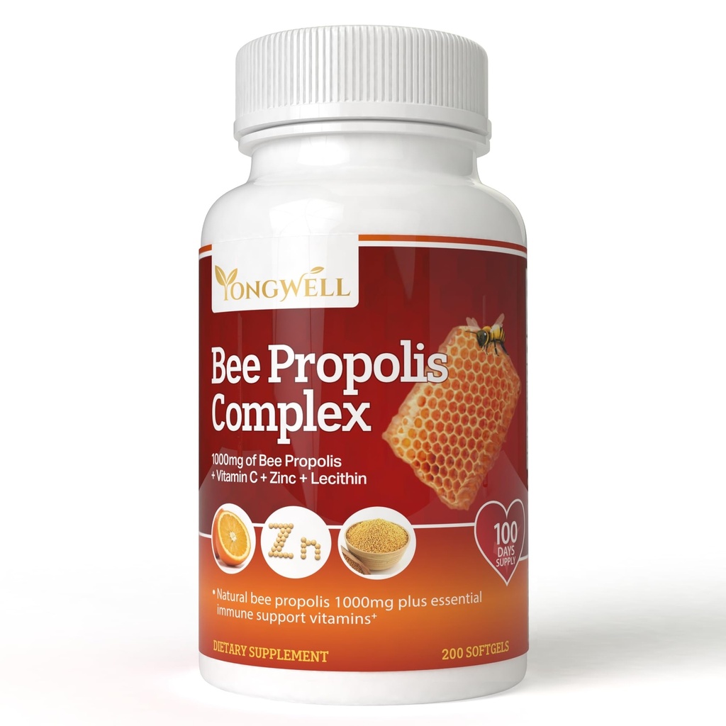 Super Bee Propolis Complex with Vitamin C, Zinc & Lecithin (200 Capsules)