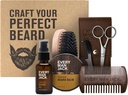 Every Man Jack Beard Grooming Kit for Men - Inclusief Sandalwood Beard Oil & Baard Balm, Baardborstel, Houten Dubbelzijdige Comb, Trimmen Schaar en Snor Comb