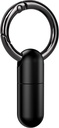 Micro Keychain Pill Holder Titanium Vanntett Mini Pill Container for nødmedisin,Travel Purse Pocket (svart)
