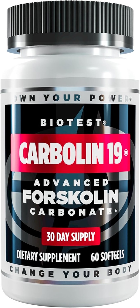 Biotest Carbolin 19 - Longer-Lasting Forskolin for Fat Loss & Metabolic Performance - 30 משרתים - 60 Softgels