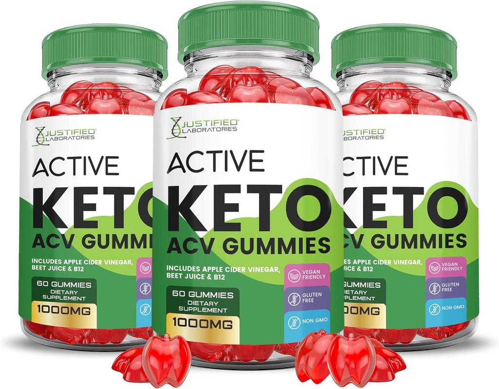 3 Pack) Active Keto ACV Gummies Advanced Formula 1000MG ActiveKeto Keto Gummies Apple Cider Vinegar Formulated with Pomegranate Beet Juice Powder B12 Vegan Non GMO 180 Gummys
