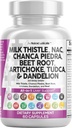 Clean Nutraceuticals Milk Thitle NAC Chanca Piedra Repee Root Artičoka Púpava Root - Pečeň Clean Detox & Repair Supplement Plus TUDCA Choline & Ginger 60 Count