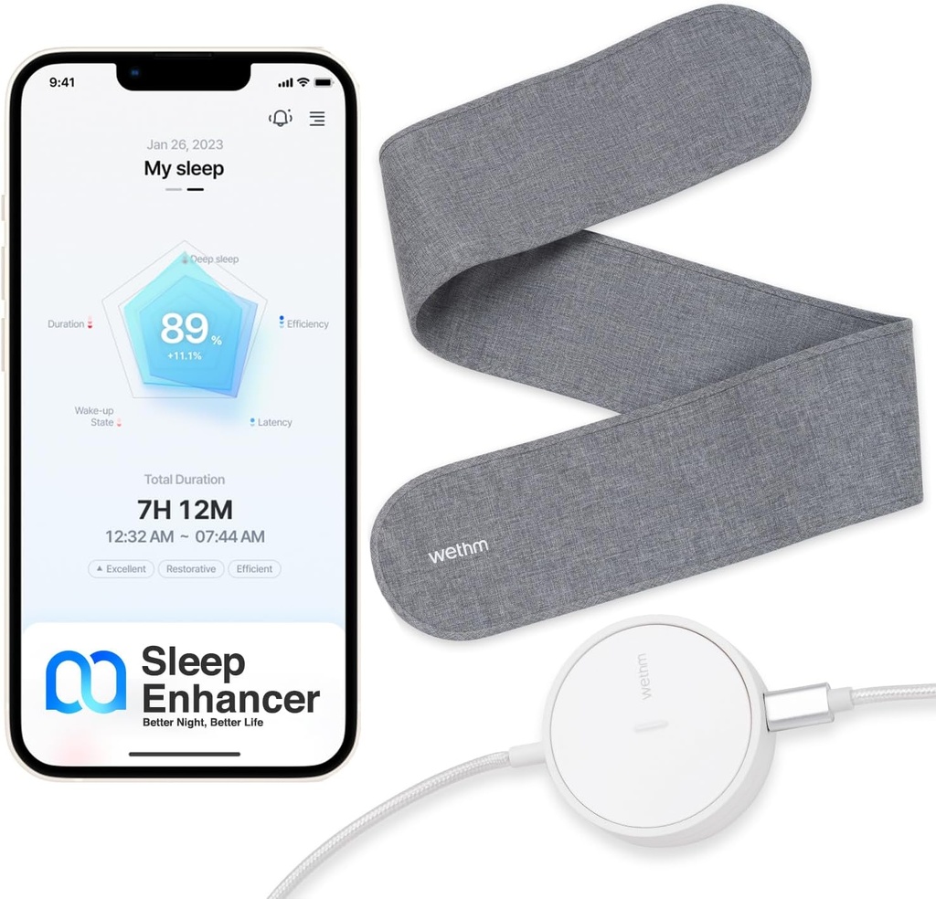 Innovativer Schlafvergrößerer - nicht-konformes Schlaf-Tracking-Pad mit Schlafanalyse, Vibrationsalarm, Atemstörung und Herzfrequenzüberwachung - Schlaf-Tracker für verbesserte Schlafqualität