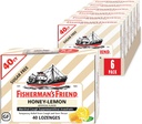 Fisherman 's Friend Cough Drops, Cough Supuptive and Sore Gugat Lozenges, Sugar Free Honey- Lemon, 5,52mg Menthol, 240 lašai (6 pakuotės iš 40)