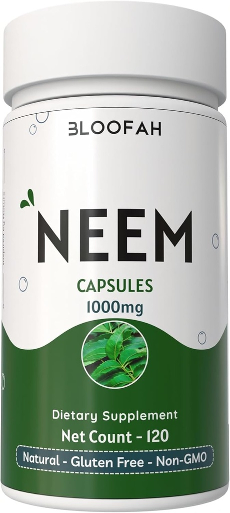 Neem Leaf קפסולות 1000 מ"ג אבקת Azadirachta Indica Leaf Herbal Supplement