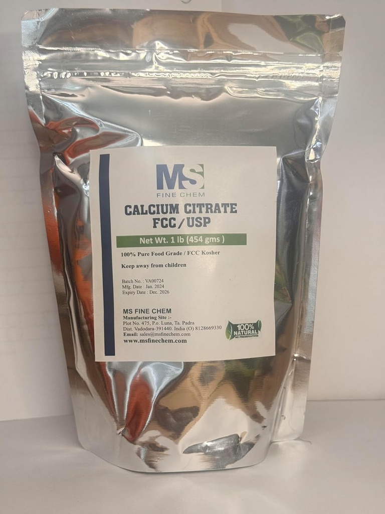 Calcium Citrate Powder - Calcium Citrate Supplement, Calcium Citrate 1000mg - Gluten Free, 4500mg (1000mg Calcium) per Servering - 1 lb