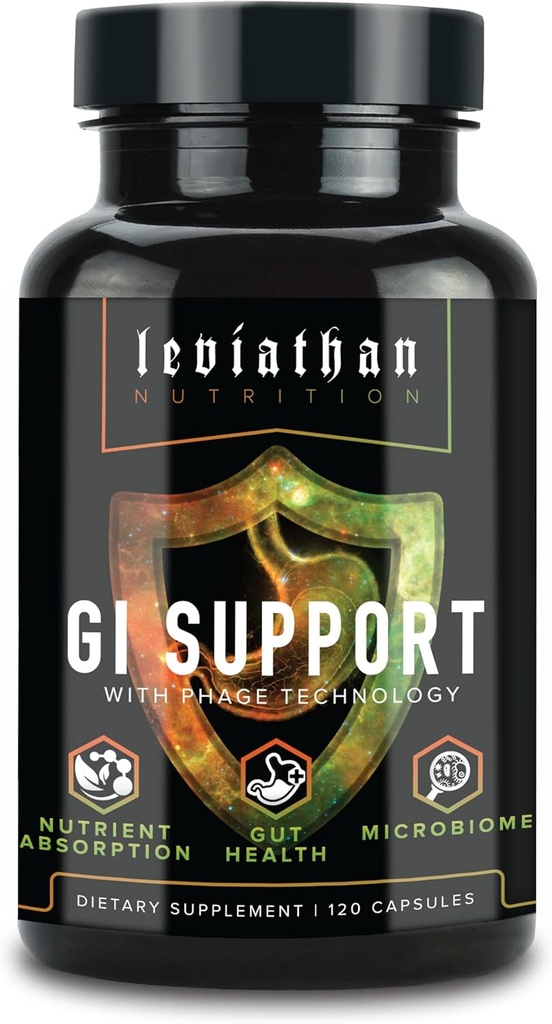Leviathan Nutrition GI | ヘルシーな腸の健康と腸の細菌を促進 - MicroBiome Bloating Balance Probiotic & Intestinal Lining Health with 亜鉛-L-Carnosine, Butyrate, DGL Supplement - 120カプセル