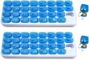 31 Günlük Pill, Pop Out Pocket Pill Pods ve Storage Tray ile Vitaminler, Tamamlar, Ev, Çalışma veya Seyahat - 2 Pack Blue