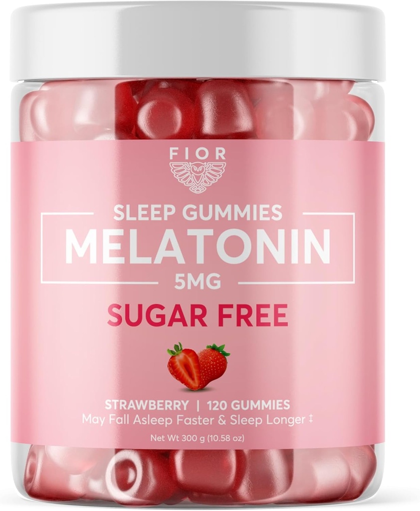 FIOR Melatonin Gruby (Brugar Free Strawberry, 120)