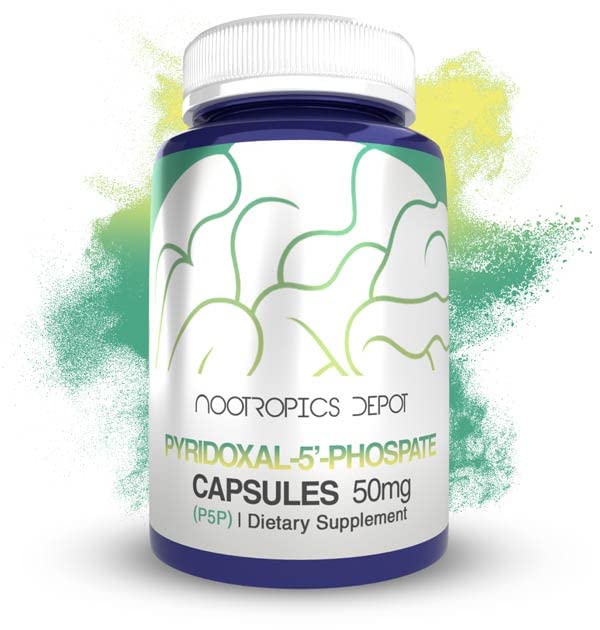 Nootropics Depot Pyridoxal-5'- Phosphate Capsules Vitamin B6 50mg 365 Count | Active Form of Vitamin B6, Cognitive Function, and Healthy Aging