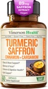 Saffron Lisäravinteet ...89mg Saffron Extract ja 1000mg tumeerinen Blend... Turmeerin lisäravinteet...
