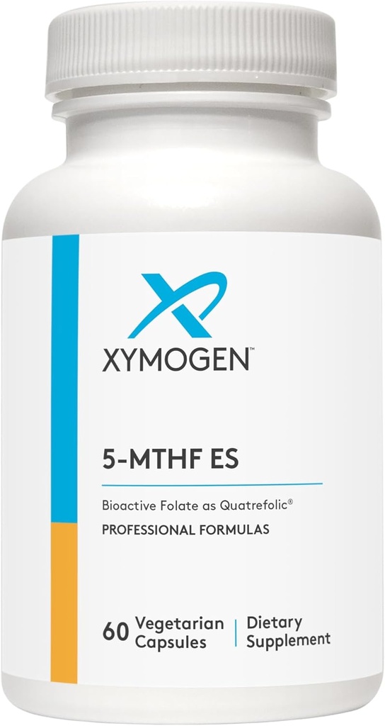 XYMOGEN 5- MTHF ES - 17 000 µg DFE - Bioaktywny suplement foliowy w postaci Quatrephold - Mood, Cardiviral + Methylation Support - Witamina B Methyl Folate jako L Methylfolate (60 kapsułki)