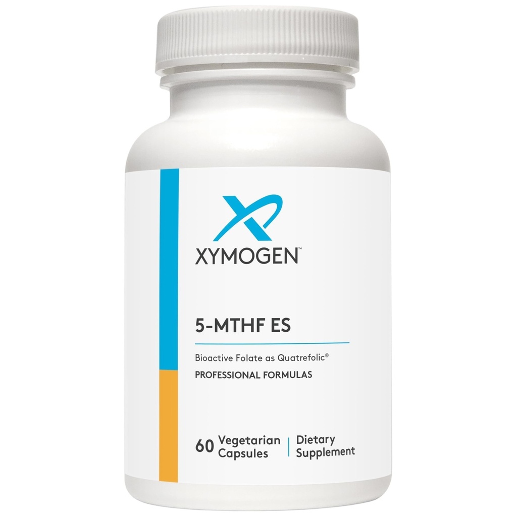 XYMOGEN 5-MTHF ES - Supports Cardiovascular, Neurological & Prenatal health - 17,000 mcg of Bioactive Folate - Highly Absorbable - Vegan, Gluten-Free & Non-GMO - 60 Capsules