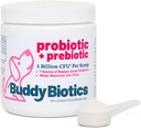Buddy Biotics Probiotic + Prebiotic pentru câini- Flora Sanatate Gut, Digestive si Immune Health, Diaree si suport Bowel 5 miliarde CFU per Scoop