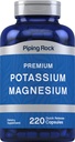 Piping Rock Potassium Magnesium Supplement | 220 kapslar | Non-GMO, Gluten Free Premium Complex