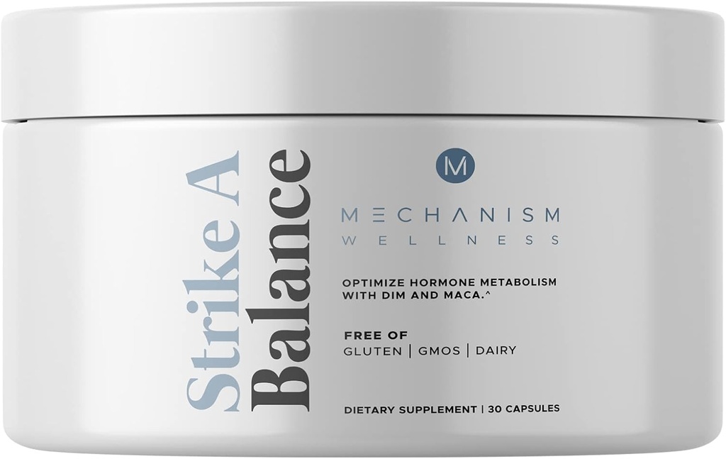 Вдарити баланс Hormonal баланс добавки з DIM Maca Energy Mood Metabolism Prostate PMS Менопауза підтримки Non-GMO, 30 капсули