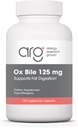 Allergy Research Group Ox Bile 125 mg - Ox Bile lisäravinteet sappirakon, Dgestive Enzymes maksan, Fat Digestion Support, miesten ja naisten Hypoallergenic Formula - 180 Vegicaps