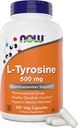 Sekarang Foods L-Tyrosine 500mg, 300 Capsules-Non GMO-Support Mental Alert - 500 mg Caps - Formasi Bebas Suplemen