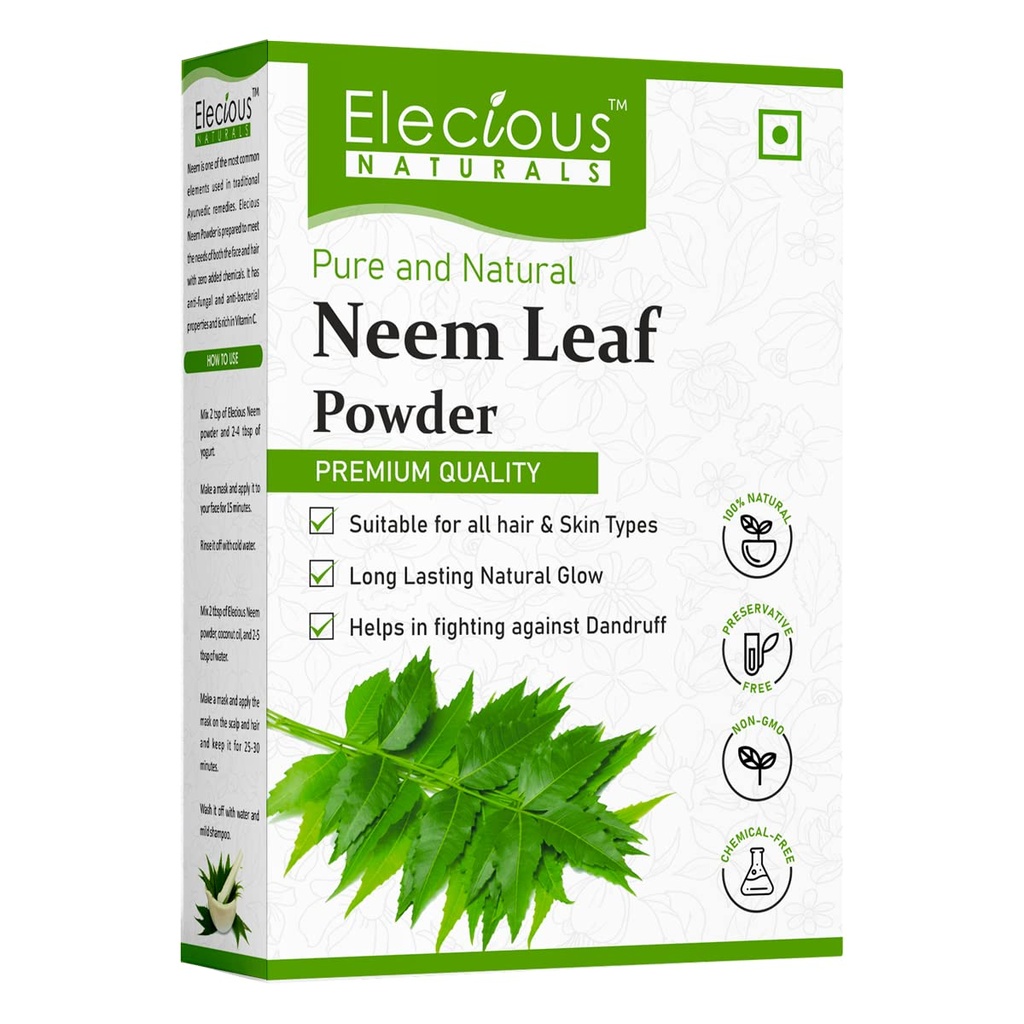 % 100 Neem Powder Margosa, Azadirachta Indica Leaf Powder Ideal for Face Pack eta Hair Chemical Free Hair Cleanser 200gm