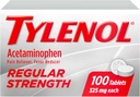 Tylenol Regelmæssige styrketabletter med 325 mg Acetaminophen, Feber Reducer & Pain Reliever for Hovedpine, Backache, Muskelache, Fælles Smerte & Menstruelle kramper, 100 ct