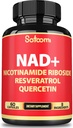 Suplemento de NAD con ribósido de nicotinamida NR, Resveratrol, Quercetina - 60 Conde - 30 días