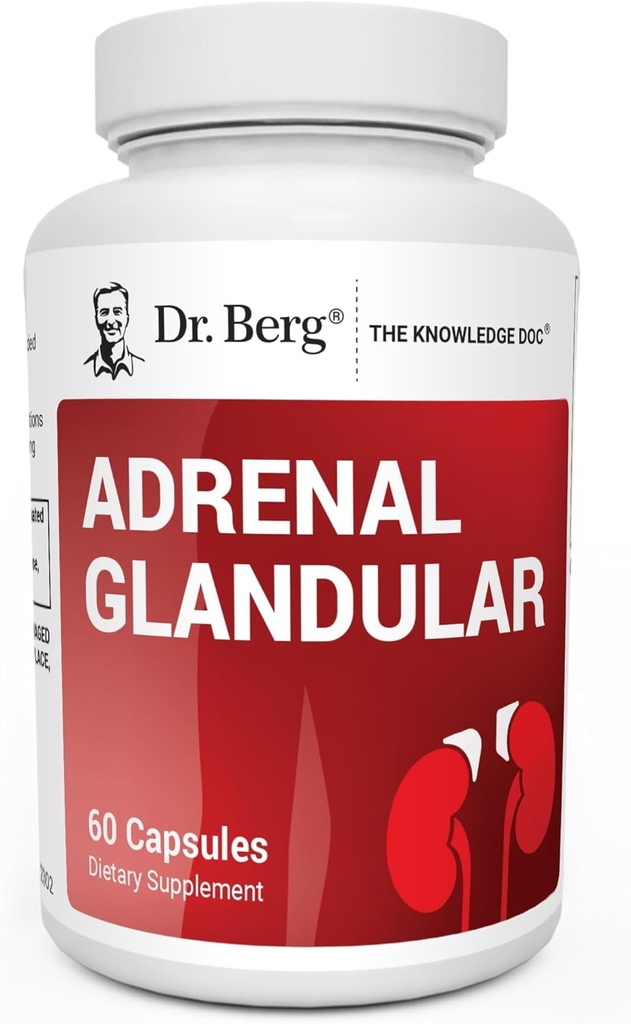 Berg Adrenal Glandular博士 - 支持健康肾上腺功能的荷尔蒙平衡公式 - 肾上腺支持补编 - 60 Capsules