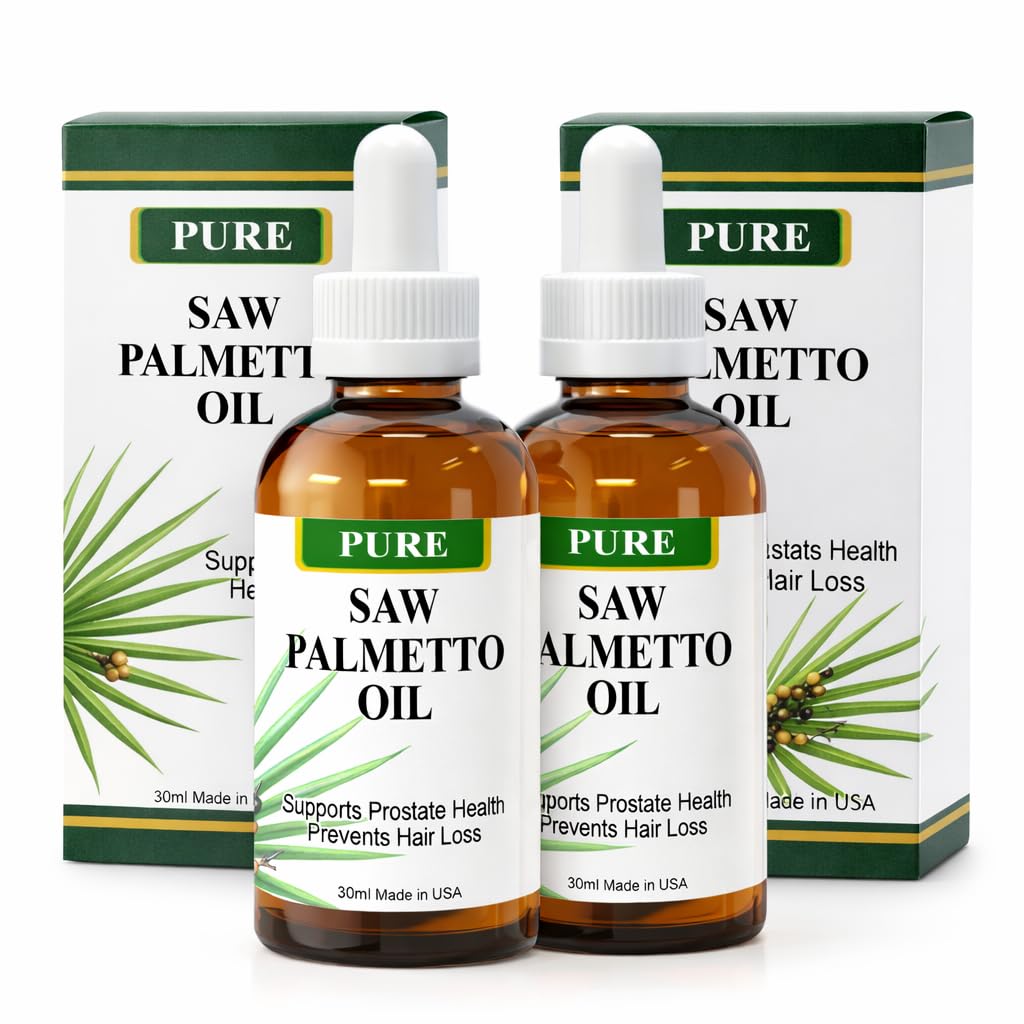 Pure Saw Palmetto Oil – 95-98% Concentrated Organic Extract – Liquid Saw Palmetto for Men & Women – Alternative to Capsules & Powder – 2 Fl Oz