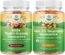 Bundle of Plant Based Kids Multivitamin Gummis - mit Vitaminen A, C, D3, E, B6 & B12, Zink & Jod und Organischen Kinder Immununterstützung Gummis - Vegan Organisches Vitamin D mit Vitamin C und Zink