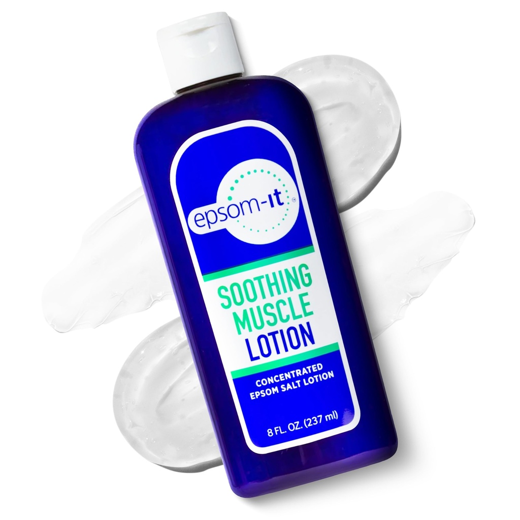 Epsom-It Soothing Muscle Magnesium Lotion – Epsom Salt Topical Cream with Arnica and Magnesium Sulfate - Designed for Muscle Stiffness, Leg Cramps, Feet, Knees and Achy Feet - 8.0 oz