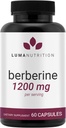 Luma Nutrition Berberine תוסף - Berberine HCL 1200 מ"ג Per לשרת - טבעוני,ten Glu Free, non-GMO - 60 קפסולות