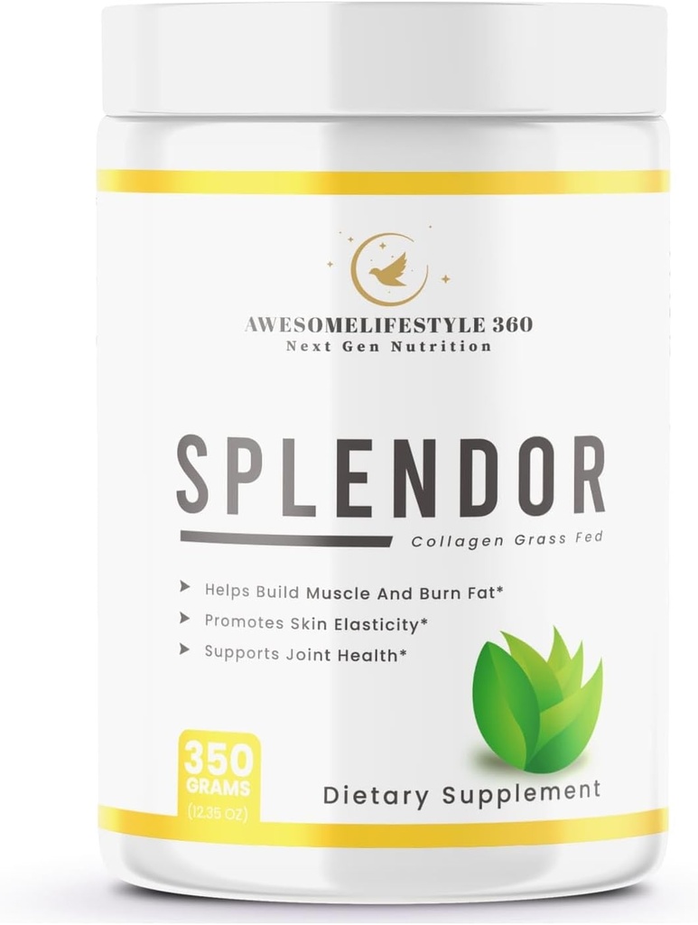 Awesomelifestyle360 Next Gen Nutrition Splendor Collagen Grass Fed, Splendor Grass-Fed Collagen Peptides Powder wird mit Collagen Peptide, Typ I & Typ III Collagen Peptide von gesunden Kühen hergestellt