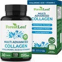 ForestLeaf Multi Collagen Pills - Collagen Men & Collagen Kobiety - Zhydrolizowane Kolagen Suplementy z witaminą C & Kwas hialuronowy - Kolagen Kapsułki do włosów, skóry i paznokci (240 Peptide kapsułki)