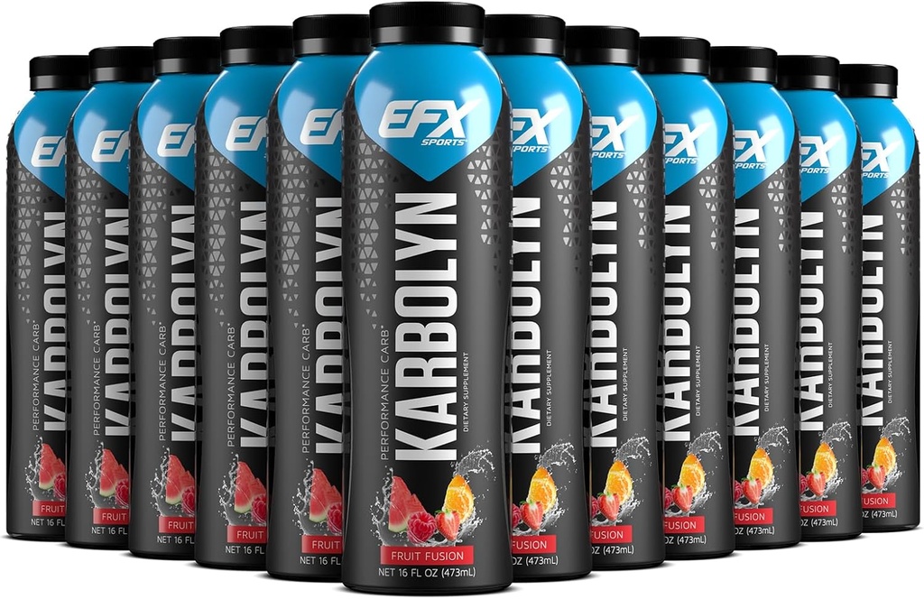 EFX Sport Karbolyn Kütusejook | Pre, Intra, Post Workout Süsivesikute Jook | Carb Load, Jätkusuutlik Energia | Stimulant & Sugar Free | 12 Pack (Fruit Fusion)